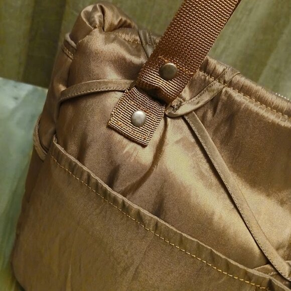 New Shiny Lux Modern Cage Shoulder Bag Purse Brassy Copper Tote Carryall Fashion - Picture 3 of 7